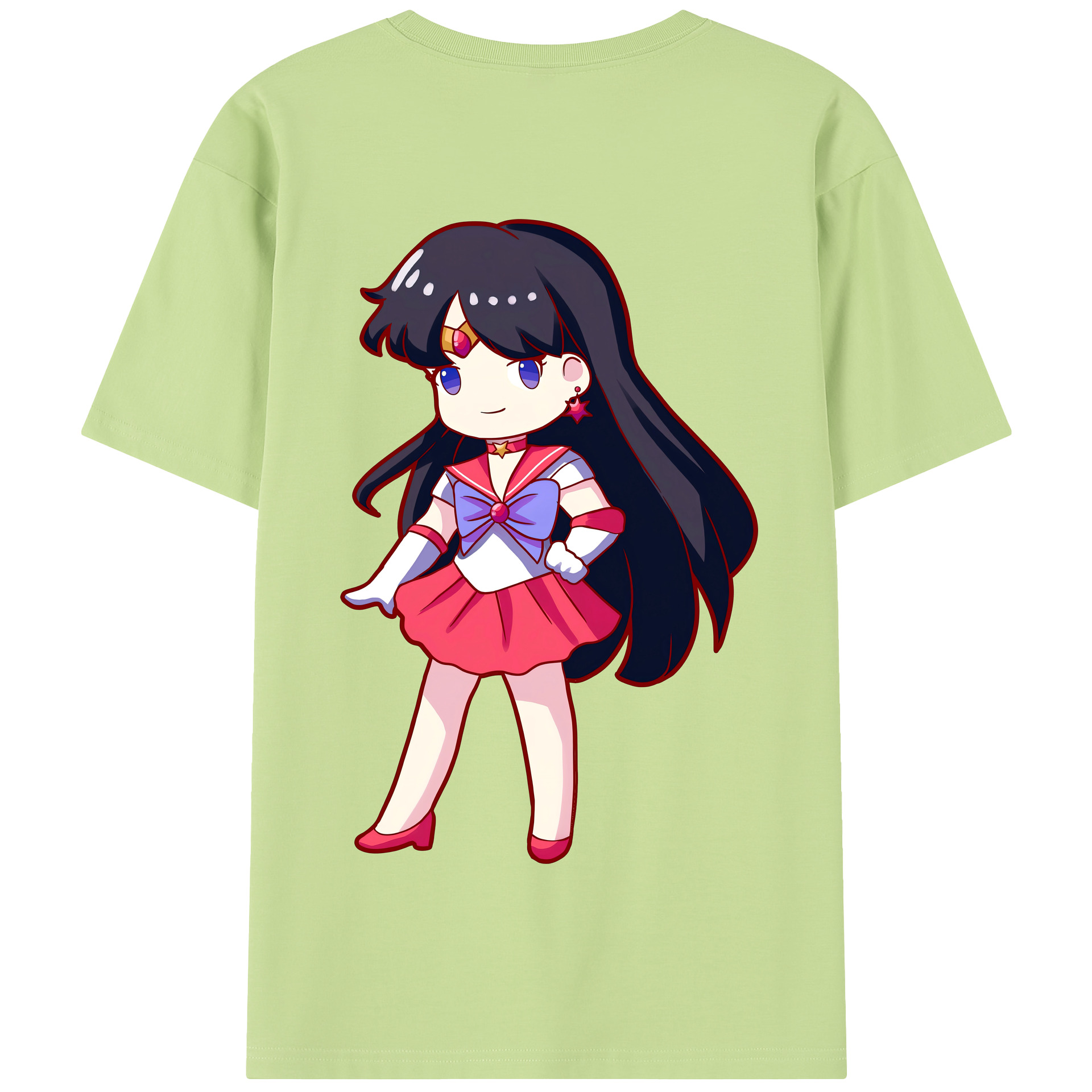 （画像用） 美少女戦士セーラームーン 火野レイ ひの レイ Sailor Moon Hino Rei （セーラーマーズ,Sailor Mars） 綿100％半袖Tシャツ（背面プリント）